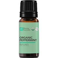 Bloomy Essentials Organic Peppermint Essential Oil 10 mL (1/3 oz) - USDA Certified Organic - Mentha Piperita to Repel Mice Spiders - 100% Pure, Undiluted, Therapeutic Grade