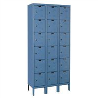 Hallowell U3228-6PT Premium Locker, 36" Width x 12" Depth x 78" Height, 6-Tier, 3-Wide, Knock-Down, 729 Parchment