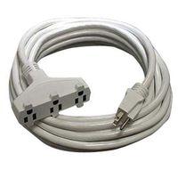 Milspec 10' Pro Power SJTW 12/3 AWG Triple Tap Extension Cord, White