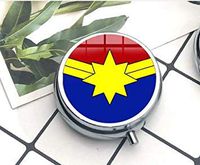 Compact 3 Compartment Medicine Case, Pill Box for Pocket or PursePill Box Decorative Pill Case with Gift Box 1 Avengers 4 Captain Marvel