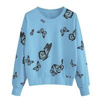 Meikosks Womens Cute Printing Sweatshirt Long Sleeve Crewneck Tops Cute Blouse Classic Fit T Shirt Yellow