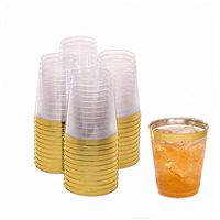 LydtCo. - 10oz Plastic Tumbler Cups with Gold Rim | 100 pack| 10oz/300ml | For Weddings, Anniversaries, Birthdays, Party Events | Premium Elegant Disposable | Wine, Juices and More| BPA Free
