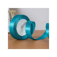 22Meters/Roll 20Mm 2Cm Silk Satin Ribbons Baby Shower Birthday Party Wedding Engagement Christmas Halloween Gift Wrapping Ribbon,Peacock Blue