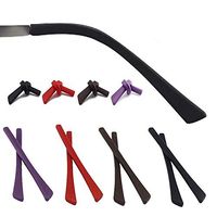 PHEZEN 5 Pairs Assorted Color Anti-Slip Silicone Eyeglass End Tips Ear Sock Pieces Tube Sleeve Glasses Retainers Eyewear Comfort Replacement Tips for Thin Metal Eyeglass Legs