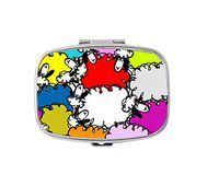 Udoosun Black And White Sheeps On Meadow Custom Personlized Rectangular Tablet Medicine Pocket Purse Travel Pill Vitamin Decorative Box Case Holder