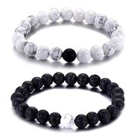 Softones 8MM Lava Rock Aromatherapy Anxiety Essential Oil Diffuser Beads Bracelet for Men Women,Friendship Couples Gifts Natural Stone Bracelets