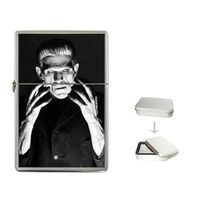 New Product BORIS KARLOFF FRANKENSTEIN HANDS Flip Top Cigarette Lighter + free Case Box