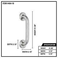 Alpine Industries Stainless Steel Safety Grab Bar - for Bath, Shower & Bathroom - (18 Inch)