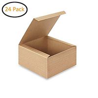 AwePackage 24 Count of Pinstripe Kraft Gift Box - 8x8x4