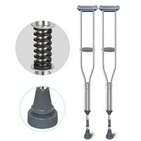 Qucasyl Adult Walking Crutches with Underarm Pad and Handgrip, with Shock Absorbing Spring, Forearm Crutch Assistance, Lightweight Walking Aid