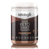 Ketologie Collagen Keto Shake (Chocolate Fudge) - with Coconut Oil, Probiotics, Grass Fed Hydrolyzed Collagen Peptides Type I & III, Low Carb, Dairy Free, Gluten Free, No Soluble Corn Fiber, 1.49lbs