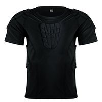 RONSHIN Sporting Goods Boy Chest Protector Padded Compression Shirt Extreme Exercise Suit Black S