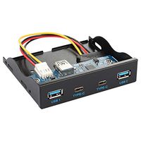 Semoic 3.5 Inch Expansion Floppy Bay Front Panel 2 USB 3.0 with USB Type C (Gen 1) Hub