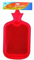 The Home Fusion Company 2L Hot Water Bottle Natural Ribbed Rubber BS Standards in Red Yellow or Blue (Blue)