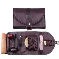 Traditional Brown Genuine Leather Tobacco Smoking Pipe Pouch Bag Organize Case Pipe Tool Lighter Holder Pocket 2 Pipe (red-Brown)