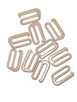 Swimsuit Bra Hooks - Nylon Coated Metal - Beige - 1" - Qty 10