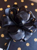 POSHNPRETTY 6" Arabesque Sheer Ribbon w/Satin Edge Pull Bow 18 Loops by 1.5" - Packs of 12 (Black)