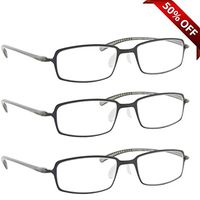 Reading Glasses Best 3 Pack Gray for Men and Women Have a Stylish Look and Crystal Clear Vision When You Need It! Comfort Flex Arms & Dura-Tight Screws 100% Guarantee +2.00