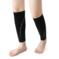 uxcell 1 Pair Black Calf Compression Sleeve Sport Shin Muscle Support Brace Shank Protector Socks Wrap