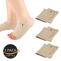 Igia 3-Pair Gel Plantar Fasciitis Pain Relief Arch Sleeves for Foot and Heel Pain Sock (Nude)