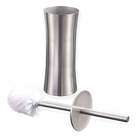 DOWRY Bathroom Toilet Brush Set Stainless Steel, Toilet Brush and Holder Compact Design for Small Spaces, Tapered Head, Rust Resistant,Brushed Nickel 1 Pack