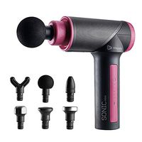 Sonic Mini Quiet Massage Gun - Deep Tissue Muscle Massager for Pain Relief and Enhanced Recovery for Athletes - 5 Speed High Intensity Percussion Massager - 6 Attachments & 6 hour Battery (Dusty Pink)