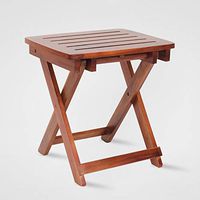 YSYD Wood Bath Shower Foldable Seat Teak Spa Shower Chair Without Arms Back Bath Bench Stool with Non-Slip Feet Folding Shower Stool Bathtub Chair for Elderly Senior Handicap Disabled