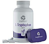 L-Tryptophan 500mg 120 Capsules | Restful Sleep | Supports Depression | Positive Mood Vitamin | Supplement to Reduce Stress | Anti Anxiety | Extra Strength Complex 1000mg Serving | Pure Natural Source