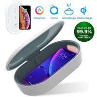 Portable UV Sanitizer, Multi-Function Wireless Charger UV Light Cell Phone Sterilizer with Aroma Diffuser, 3-in-1 Fast Charging UV Cleaner Box for All Smart Phone, Jewelry, Watches, Glasses