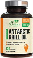 Antarctic Krill Oil Supplement 1000mg Extra Strength Krill w/Omega 3, EPA, DHA & Astaxanthin - Made in USA - Heart & Joint Support, Non-GMO, No Fishy Aftertaste for Men Women - 120 Softgels