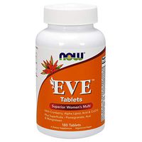 NOW Supplements, Eve Women's Multivitamin with Cranberry, Alpha Lipoic Acid  and CoQ10, plus Superfruits - Pomegranate, Acai & Mangosteen, 180 Tablets