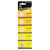 5pack Exell EB-CR1620 3V Lithium Coin Cell Battery Replaces DL1620, ECR1620, BR1620, 280-208, DL1620B, BR1620-1W, CR1620-1W, KCR1620, LM1620, 5009LC, L08