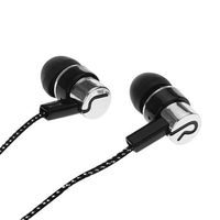 Yaoyodd19 TPE 3.5mm in-Ear Earbud Wired Stereo Braid Cord Earphone Headset for iPhone Samsung Silver