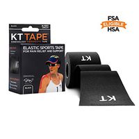 KT TAPE Original Cotton Elastic Kinesiology Therapeutic Athletic Tape, 16 Ft Uncut Roll, Black, Latex Free, Breathable, Pro & Olympic Choice