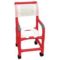 MJM International R115-3TW Pediatric Shower Chair, 250 oz Capacity, 38.5" Height x 19" Width x 23" Depth, Red/Royal Blue/Forest Green/Mauve