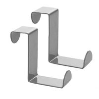 Tralntion 2pcs Over Door Hooks Stainless Steel Cabinet Drawer Hanging Hooks Office Kitchen Towel Coat Hanger
