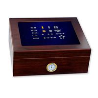 Premium Desktop Humidor - Glass Top -US Army, officer and warrant officer rank insignia