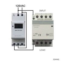 Electrodepot 7 Day 24 Hours Timer. 4 Pole, N/O 60 Amps, 120/220/240/277V, Control 120VAC, Components in DIN Rail