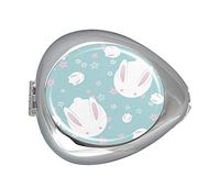 Japanese Cute Bunny Background Custom Silver Oval Pill Box Pocket Purse Pill Case Medical Tablet Holder Weekly Pill Organizer Decoration Box Wallet