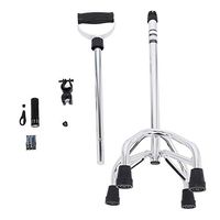 Walking Stick, Adjustable Aluminum Alloy Four Legged Stable Walking Cane Walking Stick for Elderly