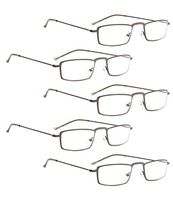 READING GLASSES 5 pack Small Readers (Gunmetal, 2.75)