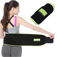 Tihebeyan Adjustable Sports Waist Belt Fitness Back Waist Support Elastic Breathable Lumbar Protector Black with Green Trim(L)