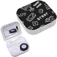 Portable Contact Lens Case Box Travel Kit Mirror + Bottle + Tweezers Container Holder [ Video Game ]