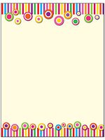 Fun Colorful Border Stationery - 8.5 x 11-60 Letterhead Sheets - Border Letterhead (Colorful Border)
