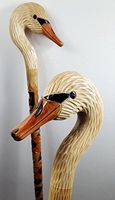 33 inch SWAN Cane Walking Stick Wooden Handmade Men's Accessories