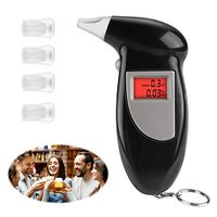 Jhua Breathalyzer Digital Breath Alcohol Tester Portable Detector Breath Analyzer Alcohol Breathalyzer LCD Display with 5 Pcs Mouthpieces for Personal Use (Not Included 2 AAA Battery)