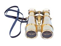 Hampton Nautical  Captain's Solid Brass Binoculars, 6", Brass