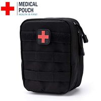 Tactical First Aid Pouch, First Aid Kit Bag Empty for Car, Travel, Sports, Camping, Home, Hiking or Office, Molle EMT Pouches Emergency Survival Kit (Black)