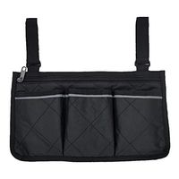 Yunhigh Wheelchair Side Bag - Arm Rest Pouch Wheel Chair Accessories Organizers - Fits for Walkers, Rollators, Scooters (Black)