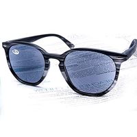 Spring Hinges Round Sun Readers Wooden Print Black Gray Lens Reading Glasses Stylish Sunglasses Readers Anti UV400 for Men Women,200